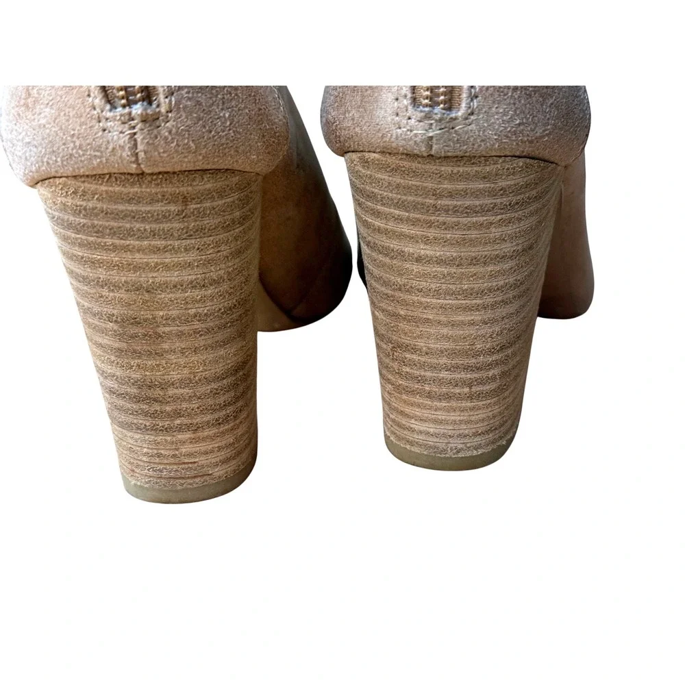 Very G Open Toe Faux Leather Stacked Block Heel‎ Ankle Booties women's Size 10